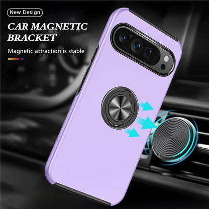 For Google Pixel 9 Pro XL Back Case Kickstand PC+TPU Shock-Absorbent Phone Cover
