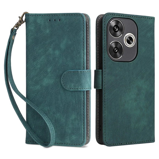 For Xiaomi Redmi Turbo 3 5G / Poco F6 5G Case RFID Blocking Card Holder Protective Cover with Wrist Strap