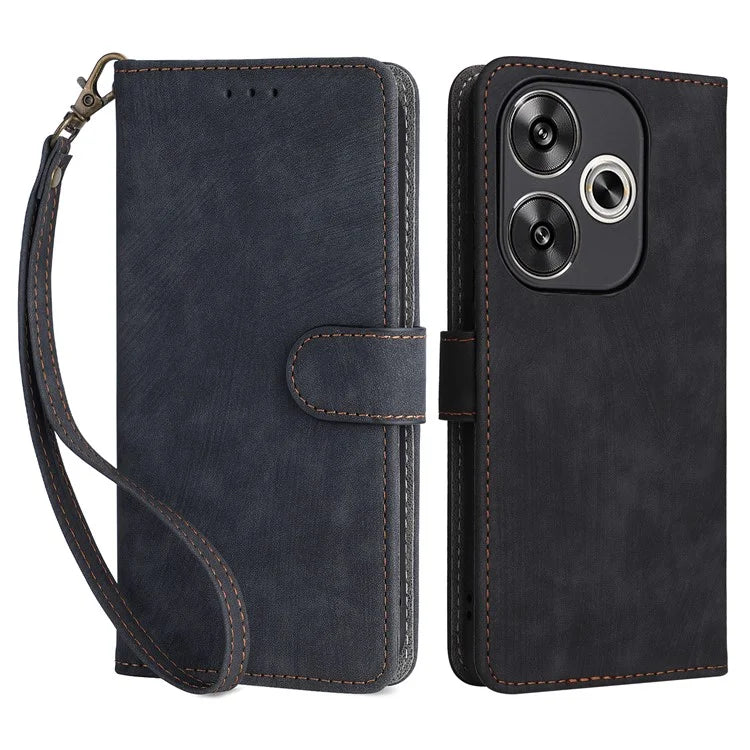 For Xiaomi Redmi Turbo 3 5G / Poco F6 5G Case RFID Blocking Card Holder Protective Cover with Wrist Strap