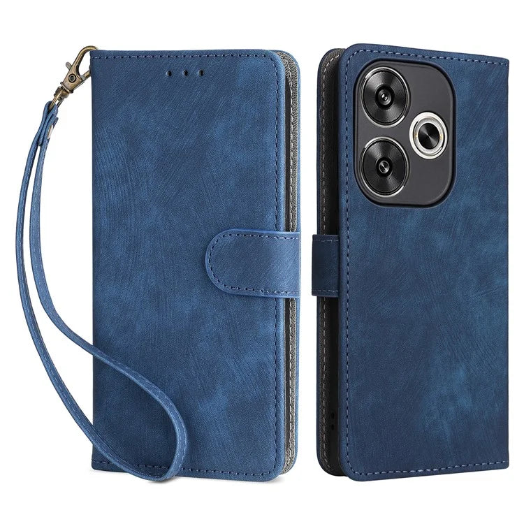 For Xiaomi Redmi Turbo 3 5G / Poco F6 5G Case RFID Blocking Card Holder Protective Cover with Wrist Strap