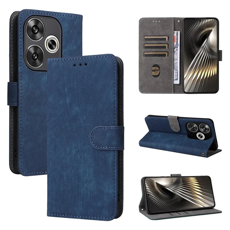 For Xiaomi Redmi Turbo 3 5G / Poco F6 5G Case RFID Blocking Card Holder Protective Cover with Wrist Strap