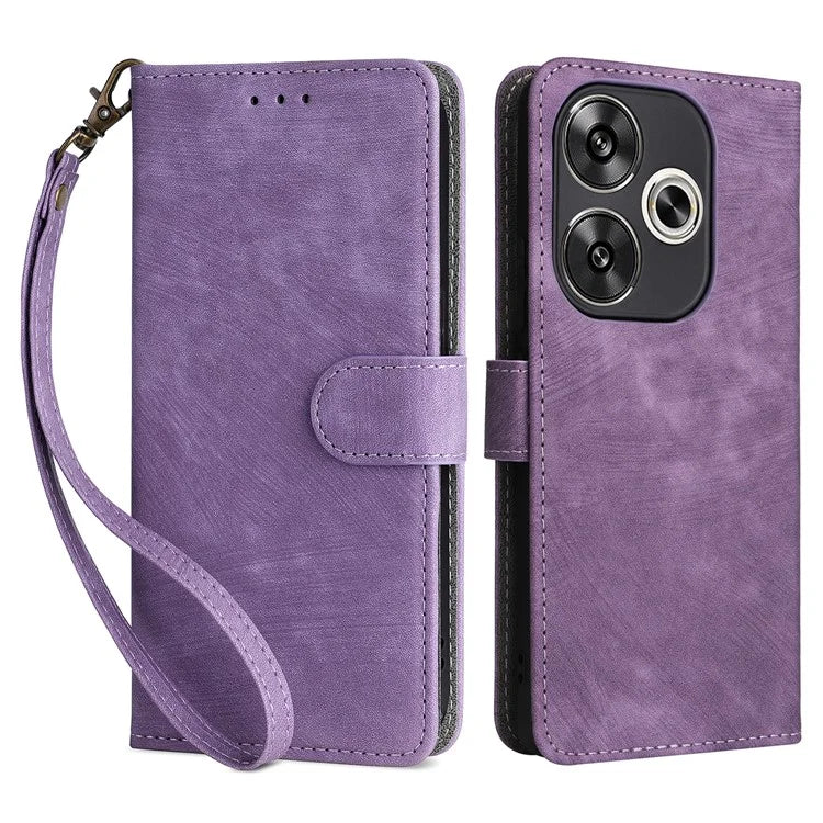 For Xiaomi Redmi Turbo 3 5G / Poco F6 5G Case RFID Blocking Card Holder Protective Cover with Wrist Strap