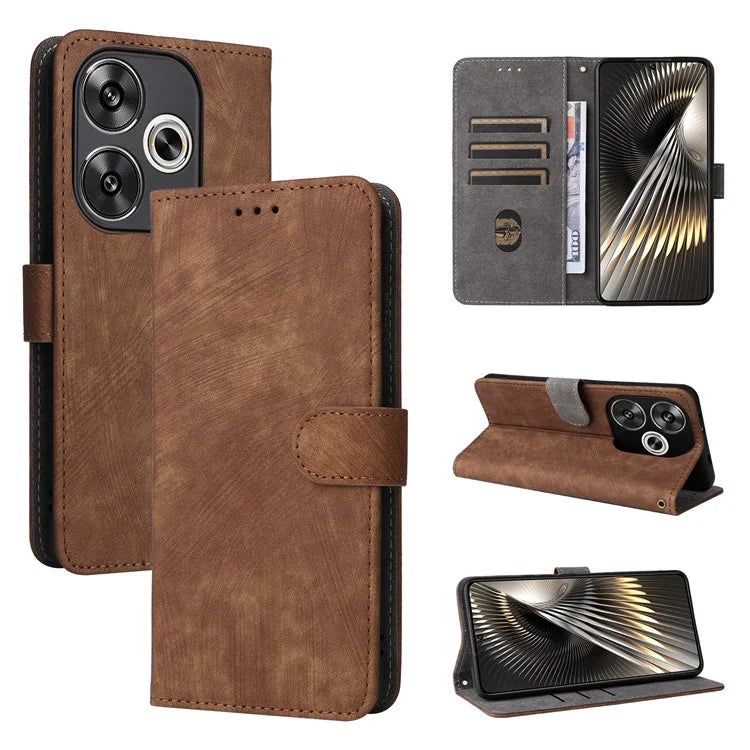 For Xiaomi Redmi Turbo 3 5G / Poco F6 5G Case RFID Blocking Card Holder Protective Cover with Wrist Strap
