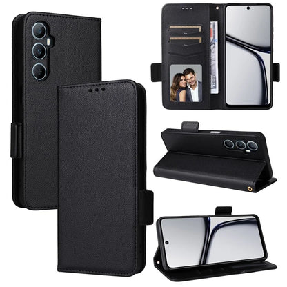 For Realme C65 4G Case Litchi Texture Leather Smart Phone Cover with Handy Strap