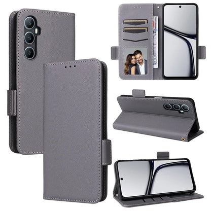 For Realme C65 4G Case Litchi Texture Leather Smart Phone Cover with Handy Strap