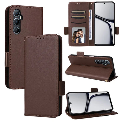 For Realme C65 4G Case Litchi Texture Leather Smart Phone Cover with Handy Strap
