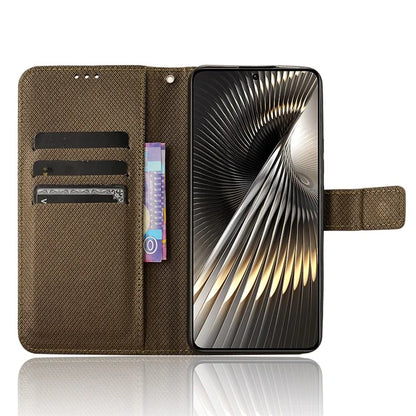 For Xiaomi Redmi Turbo 3 5G / Poco F6 5G Case Diamond Texture Foldable Stand Phone Cover with Hand Strap