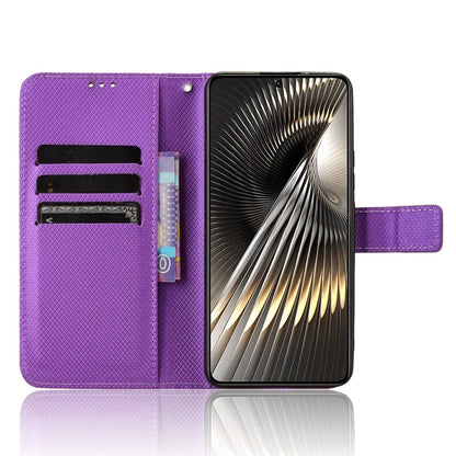 For Xiaomi Redmi Turbo 3 5G / Poco F6 5G Case Diamond Texture Foldable Stand Phone Cover with Hand Strap
