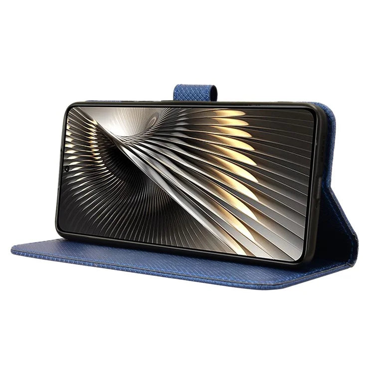 For Xiaomi Redmi Turbo 3 5G / Poco F6 5G Case Diamond Texture Foldable Stand Phone Cover with Hand Strap