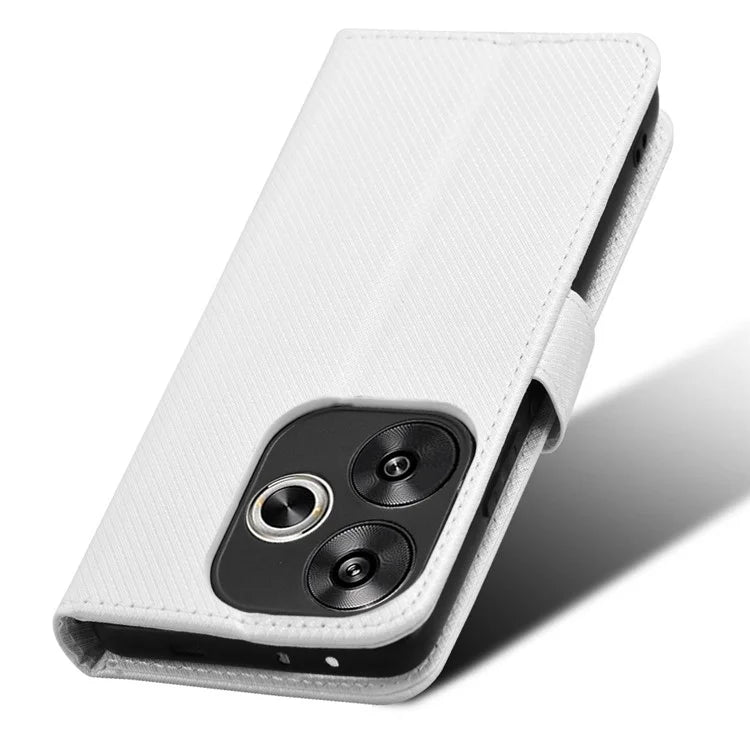 For Xiaomi Redmi Turbo 3 5G / Poco F6 5G Case Diamond Texture Foldable Stand Phone Cover with Hand Strap