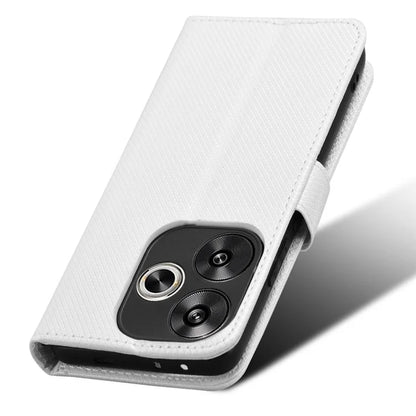 For Xiaomi Redmi Turbo 3 5G / Poco F6 5G Case Diamond Texture Foldable Stand Phone Cover with Hand Strap