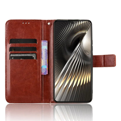 For Xiaomi Redmi Turbo 3 5G / Poco F6 5G Case with Wrist Strap Crazy Horse Texture Magnetic Clasp Phone Cover
