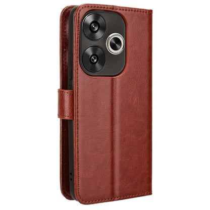 For Xiaomi Redmi Turbo 3 5G / Poco F6 5G Case with Wrist Strap Crazy Horse Texture Magnetic Clasp Phone Cover