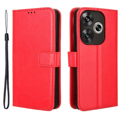 For Xiaomi Redmi Turbo 3 5G / Poco F6 5G Case with Wrist Strap Crazy Horse Texture Magnetic Clasp Phone Cover
