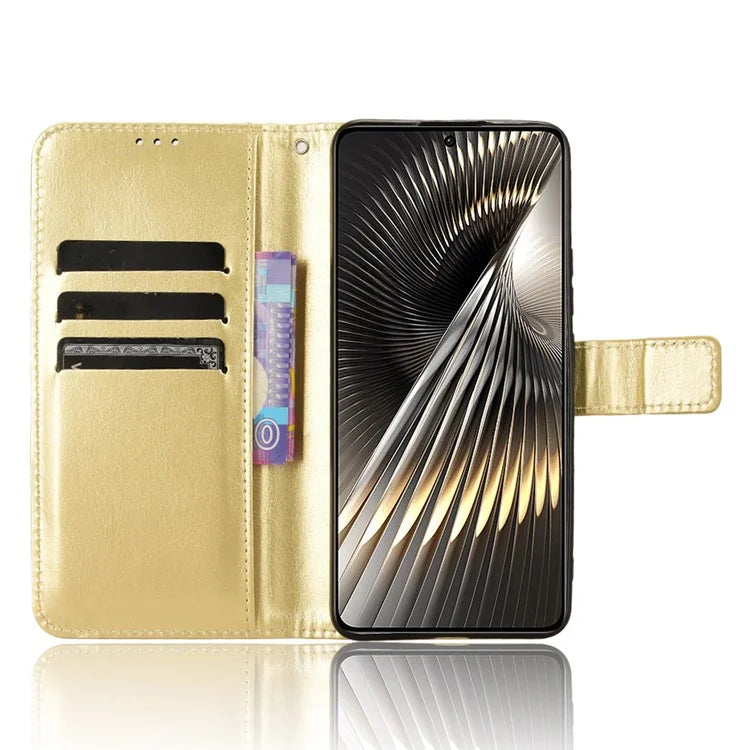 For Xiaomi Redmi Turbo 3 5G / Poco F6 5G Case with Wrist Strap Crazy Horse Texture Magnetic Clasp Phone Cover