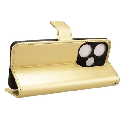For Xiaomi Redmi Turbo 3 5G / Poco F6 5G Case with Wrist Strap Crazy Horse Texture Magnetic Clasp Phone Cover