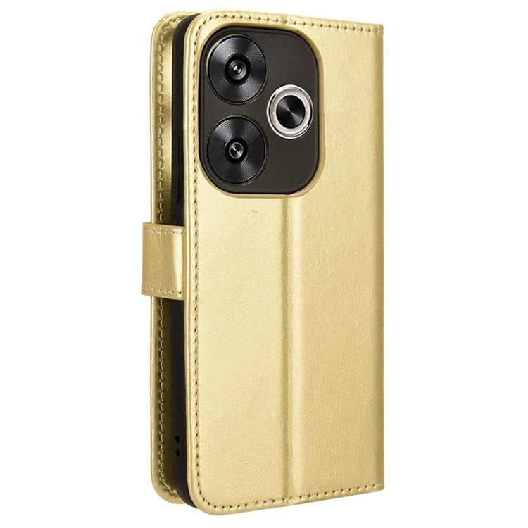 For Xiaomi Redmi Turbo 3 5G / Poco F6 5G Case with Wrist Strap Crazy Horse Texture Magnetic Clasp Phone Cover
