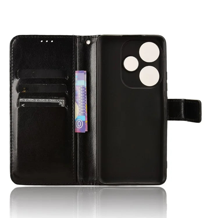 For Xiaomi Redmi Turbo 3 5G / Poco F6 5G Case with Wrist Strap Crazy Horse Texture Magnetic Clasp Phone Cover