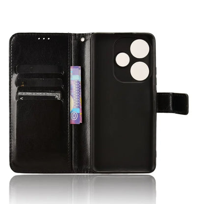 For Xiaomi Redmi Turbo 3 5G / Poco F6 5G Case with Wrist Strap Crazy Horse Texture Magnetic Clasp Phone Cover