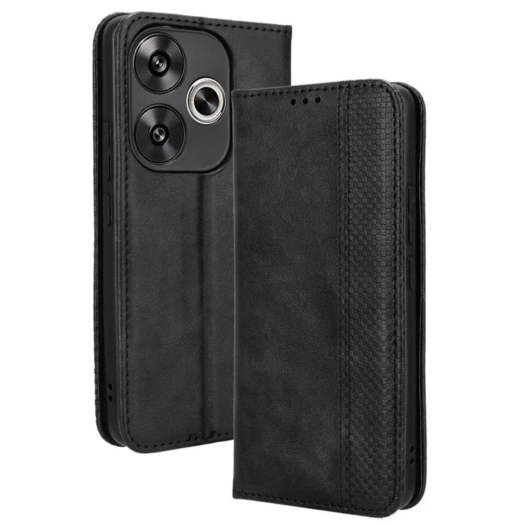 For Xiaomi Redmi Turbo 3 5G / Poco F6 5G Case PU Leather Wallet Retro Texture Phone Cover Wholesale