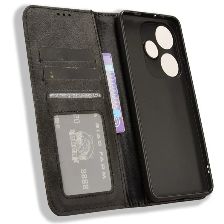 For Xiaomi Redmi Turbo 3 5G / Poco F6 5G Case PU Leather Wallet Retro Texture Phone Cover Wholesale