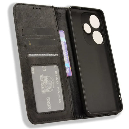 For Xiaomi Redmi Turbo 3 5G / Poco F6 5G Case PU Leather Wallet Retro Texture Phone Cover Wholesale