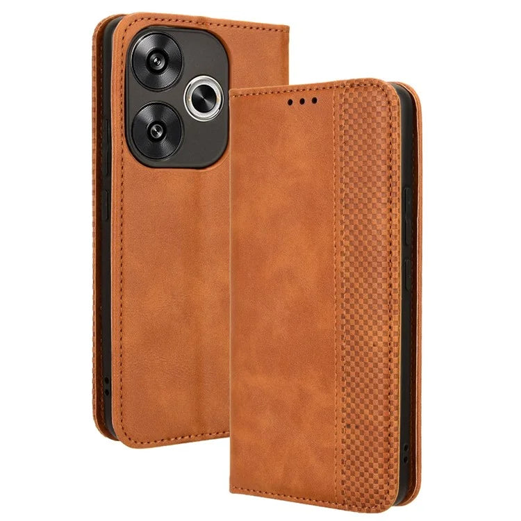 For Xiaomi Redmi Turbo 3 5G / Poco F6 5G Case PU Leather Wallet Retro Texture Phone Cover Wholesale