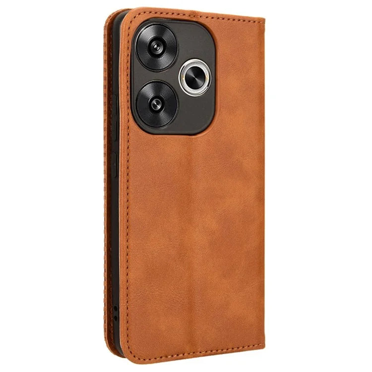 For Xiaomi Redmi Turbo 3 5G / Poco F6 5G Case PU Leather Wallet Retro Texture Phone Cover Wholesale