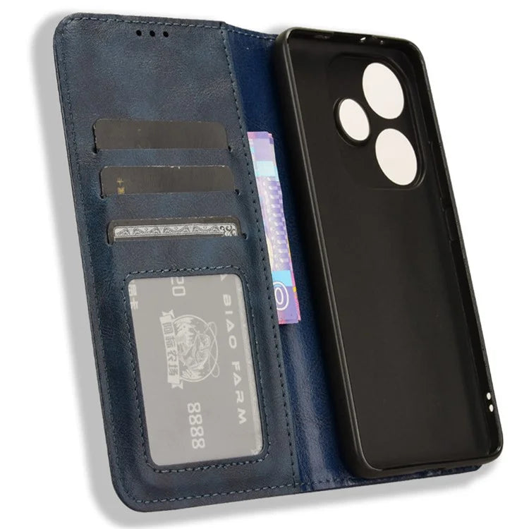 For Xiaomi Redmi Turbo 3 5G / Poco F6 5G Case PU Leather Wallet Retro Texture Phone Cover Wholesale