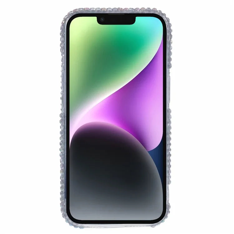 XY Series For iPhone 14 Case DIY Rhinestones Decor Drop-proof TPU Protective Cover