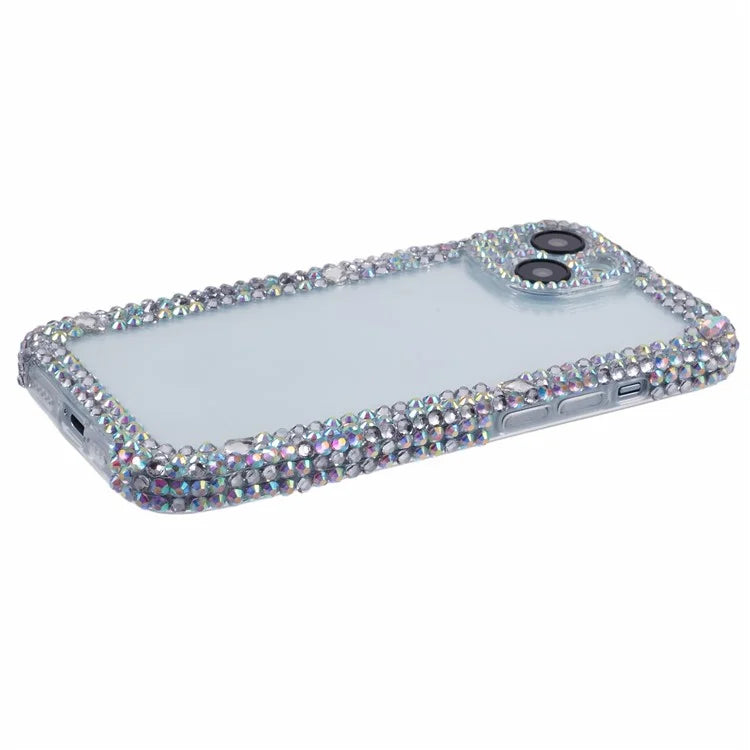 XY Series For iPhone 14 Case DIY Rhinestones Decor Drop-proof TPU Protective Cover
