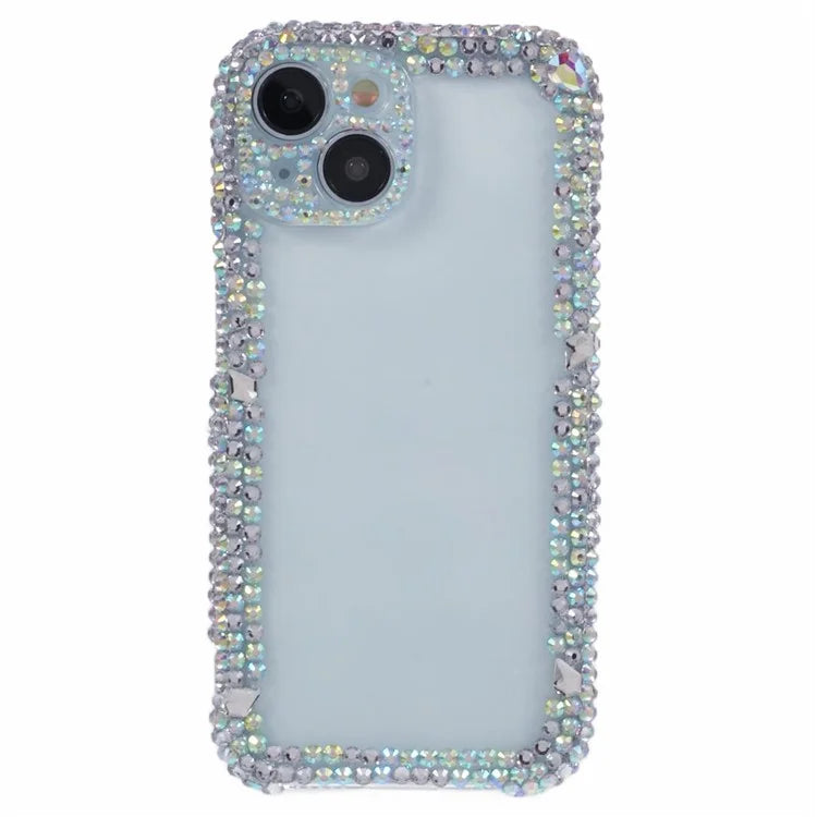 XY Series For iPhone 13 6.1 inch Cell Phone Case Soft TPU Clear Shell with Rhinestones Decor