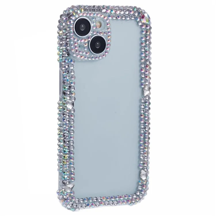 XY Series For iPhone 13 6.1 inch Cell Phone Case Soft TPU Clear Shell with Rhinestones Decor