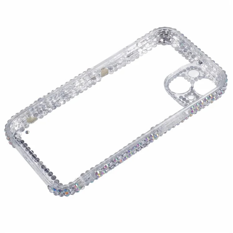 XY Series For iPhone 13 6.1 inch Cell Phone Case Soft TPU Clear Shell with Rhinestones Decor