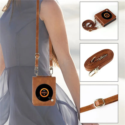 For ZTE nubia Flip 5G / Libero Flip A304ZT Case Card Holder Leather Phone Cover with Lanyard