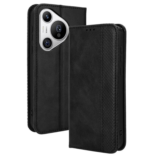 For Huawei Pura 70 Case Stand Wallet Retro Texture Leather Flip Phone Cover