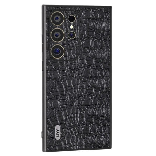 ABEEL For Samsung Galaxy S24 Ultra Case Canopy Texture Genuine Cow Leather Back Cover Camera Protection