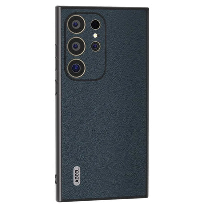 ABEEL For Samsung Galaxy S24 Ultra Case Textured Genuine Cow Leather Anti-Fingerprint Protective Cover
