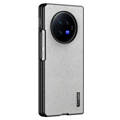 For vivo X Fold3 Pro Case Wood Grain PU Leather+PC+TPU Shockproof Folding Phone Cover