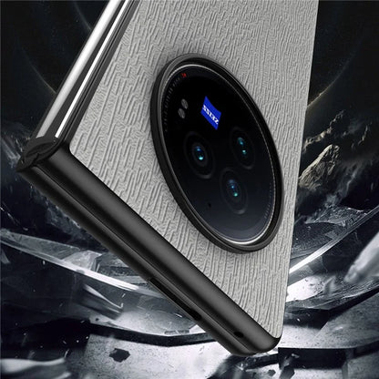 For vivo X Fold3 Case PU Leather+PC+TPU Tree Pattern Slim Protective Phone Cover