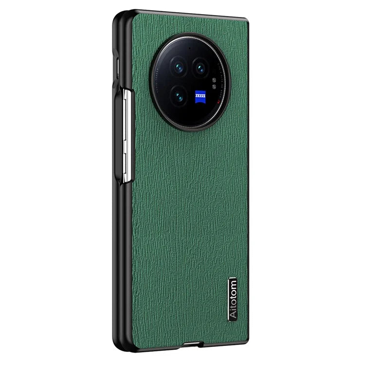 For vivo X Fold3 Case PU Leather+PC+TPU Tree Pattern Slim Protective Phone Cover