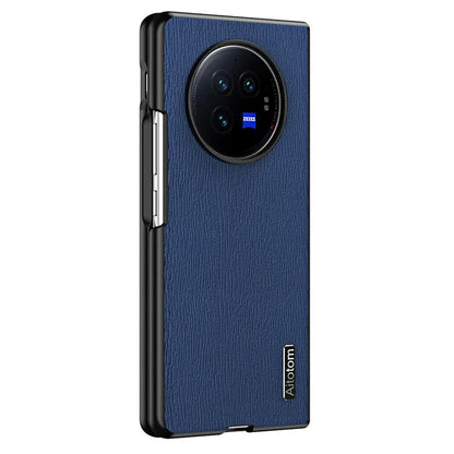 For vivo X Fold3 Case PU Leather+PC+TPU Tree Pattern Slim Protective Phone Cover