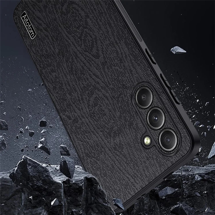 Wholesale Phone Cases for Samsung Galaxy M55 5G / C55 5G / F55 5G Wood Texture PU Leather+PC+TPU Phone Cover