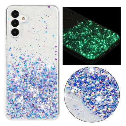 For Samsung Galaxy S24+ Case Luminous Sequins Anti-fall TPU Mobile Phone Cover