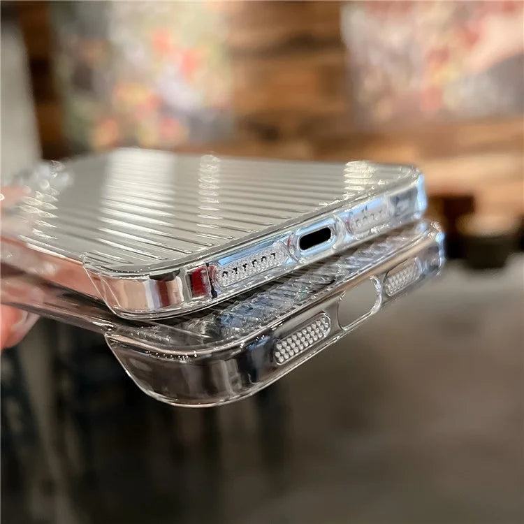 Wholesale Phone Cover for iPhone 14 Plus Transparent Texture PC Cases No Side Frame Design