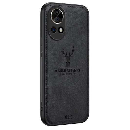 Phone Cover for Huawei nova 12 5G Case Deer Pattern Cloth Texture Leather+PC+TPU Shell