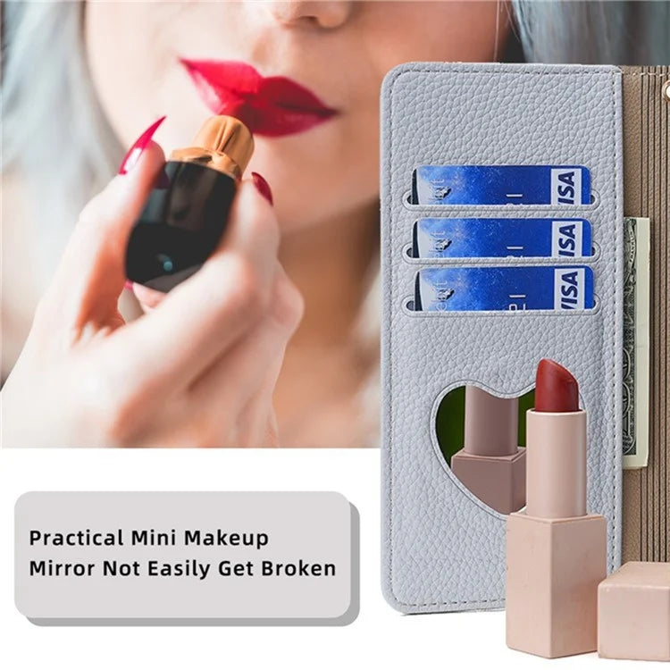 For Xiaomi Civi 4 Pro 5G / 14 Civi 5G Leather Case Zipper Wallet Stand Phone Cover with Mirror Function