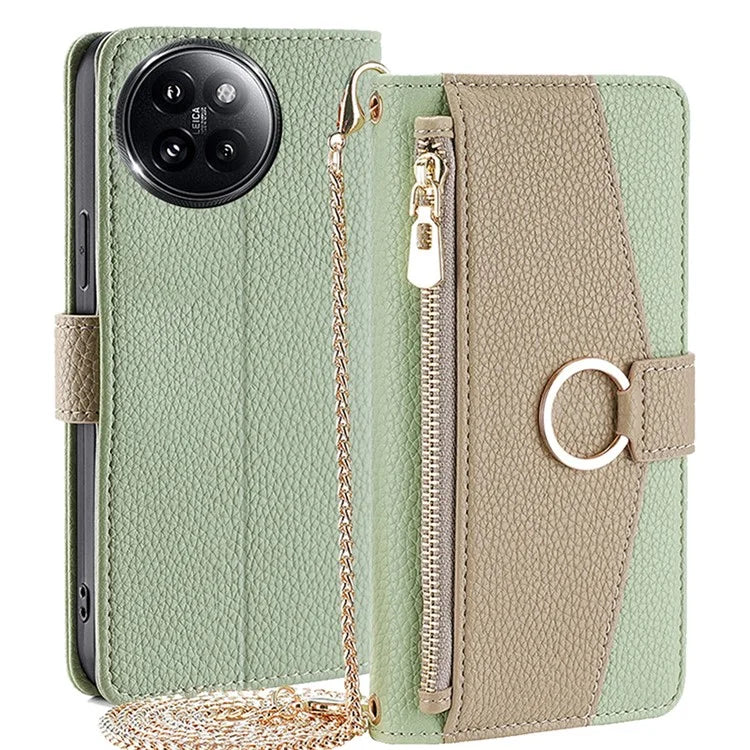 For Xiaomi Civi 4 Pro 5G / 14 Civi 5G Leather Case Zipper Wallet Stand Phone Cover with Mirror Function