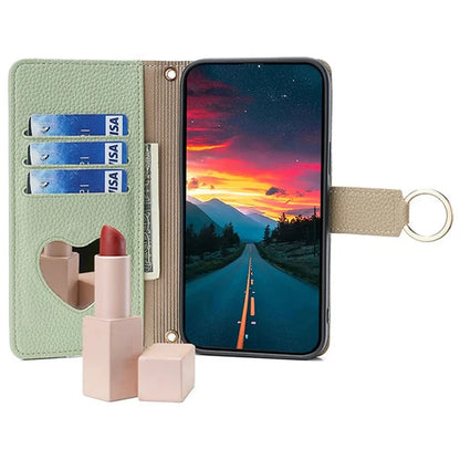 For Xiaomi Civi 4 Pro 5G / 14 Civi 5G Leather Case Zipper Wallet Stand Phone Cover with Mirror Function