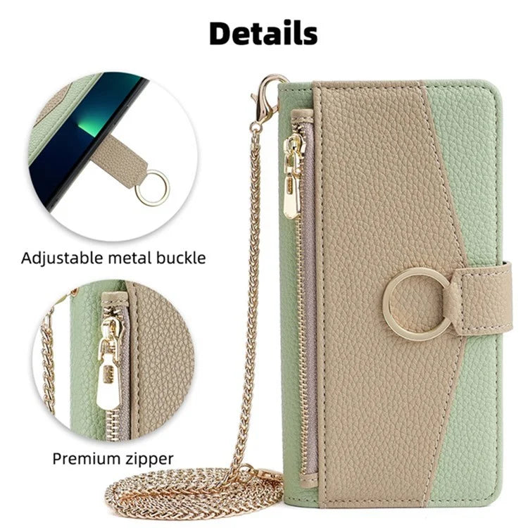 For Xiaomi Civi 4 Pro 5G / 14 Civi 5G Leather Case Zipper Wallet Stand Phone Cover with Mirror Function